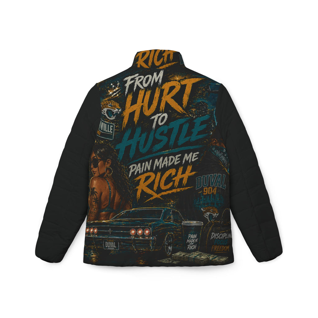 “From Hurt to Hustle, Pain Made Me Rich” Graphic Women’s Jacket