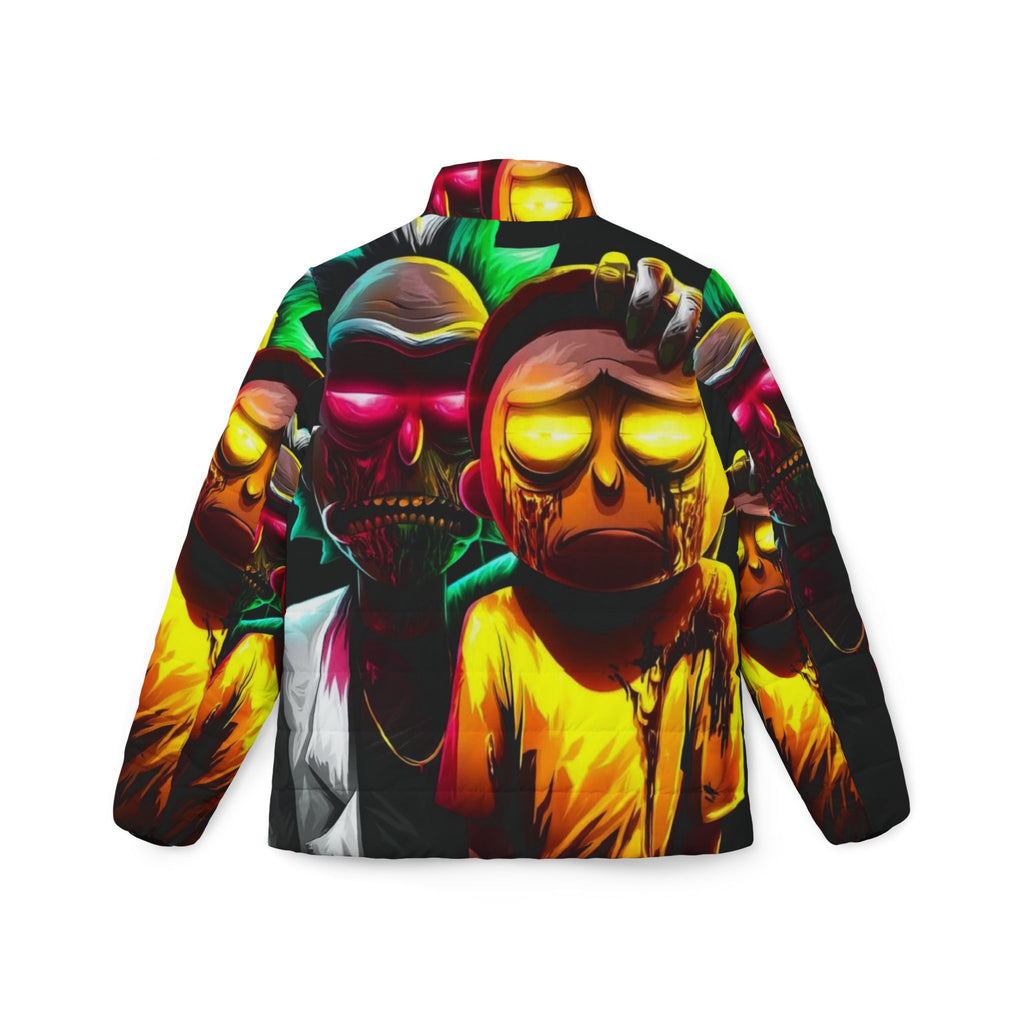 Vibrant Cartoon Puffer Jacket,Stylish Outerwear, Trendy Winter Jacket, Unique Layering Piece, Cartoon Character Apparel