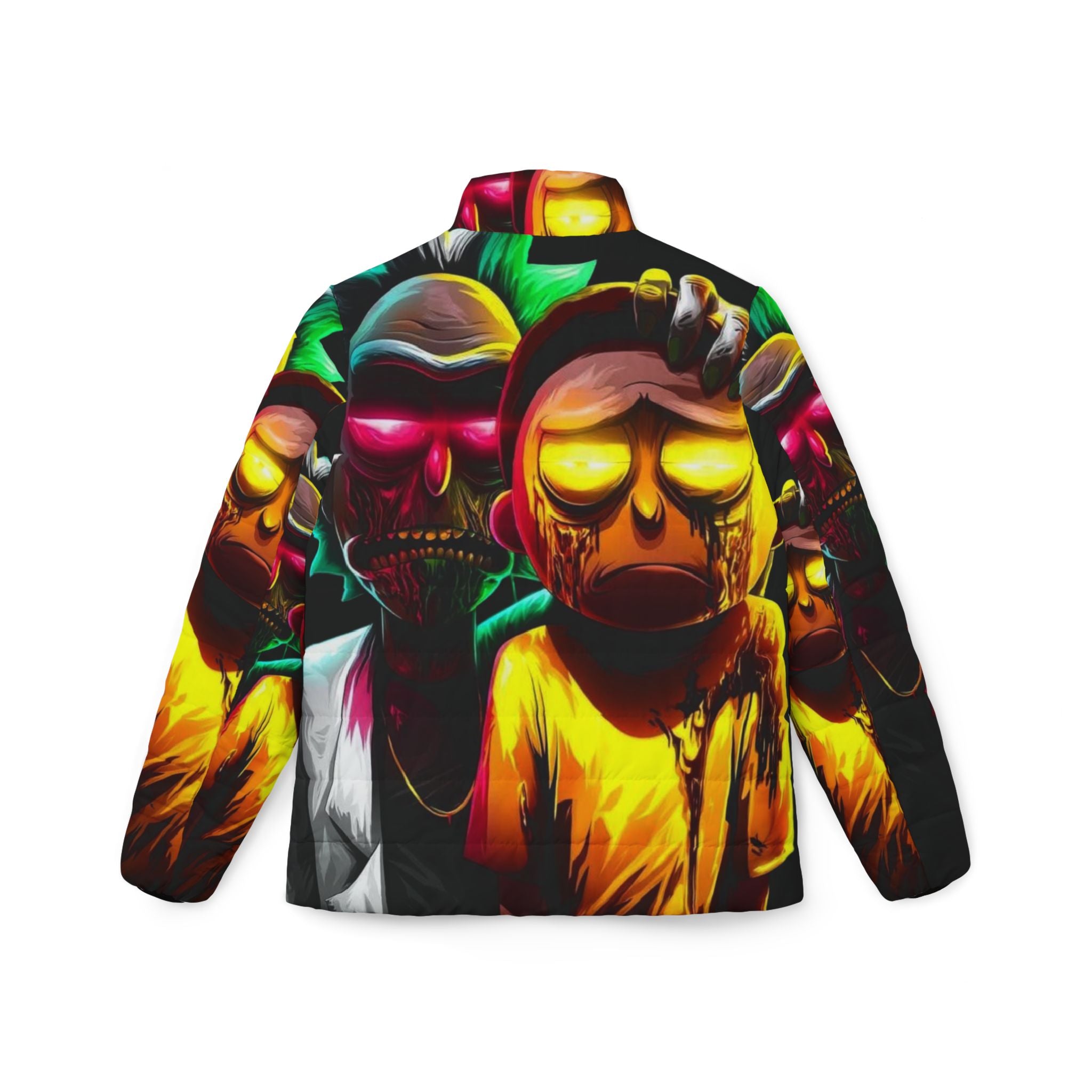 Vibrant Cartoon Puffer Jacket,Stylish Outerwear, Trendy Winter Jacket, Unique Layering Piece, Cartoon Character Apparel