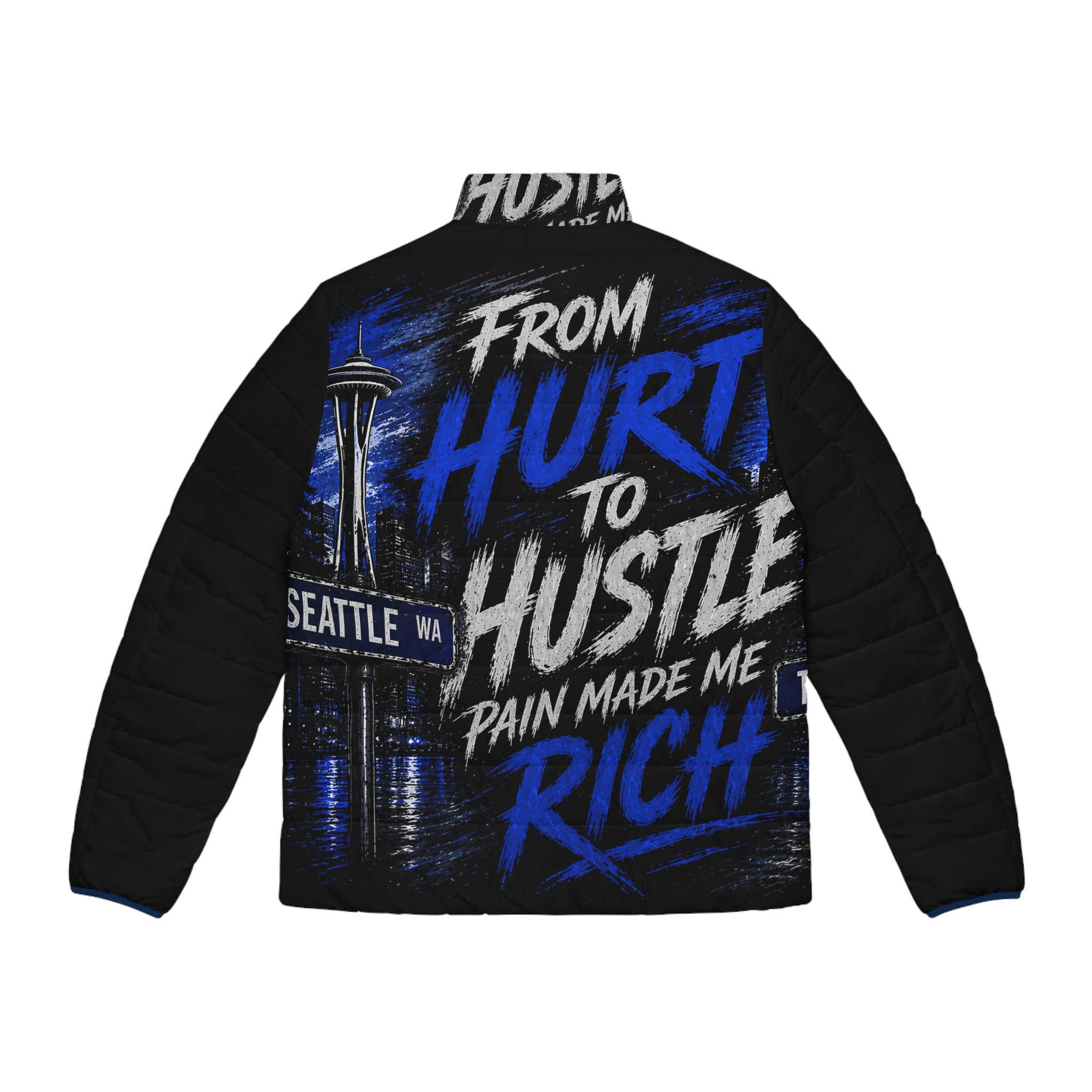 From hurt to hustle Men's Puffer Jacket