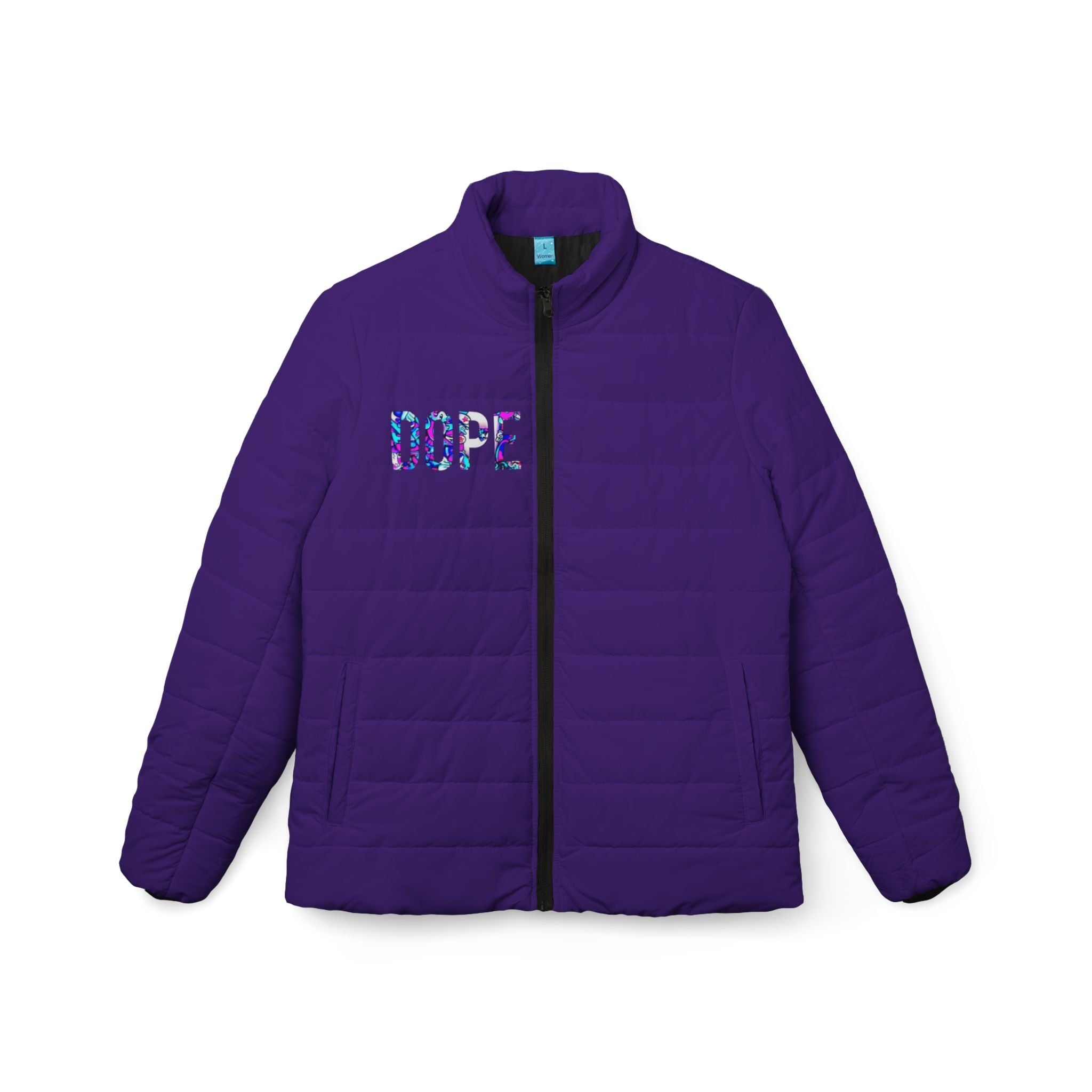 Dope Puffer Jacket, Stylish Cold Weather Wear, Fashion Outerwear, Dope Design, Perfect for Winter Activities, Gift Idea