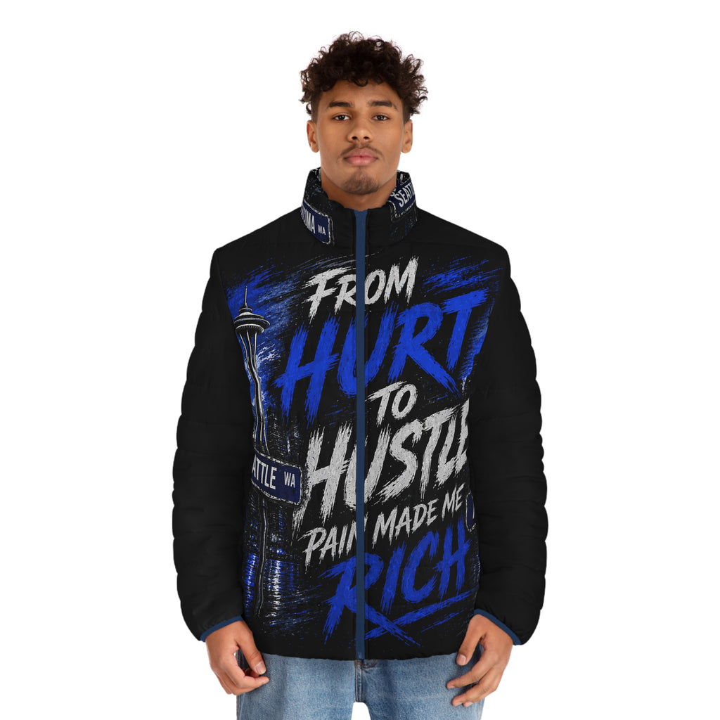 From hurt to hustle Men's Puffer Jacket