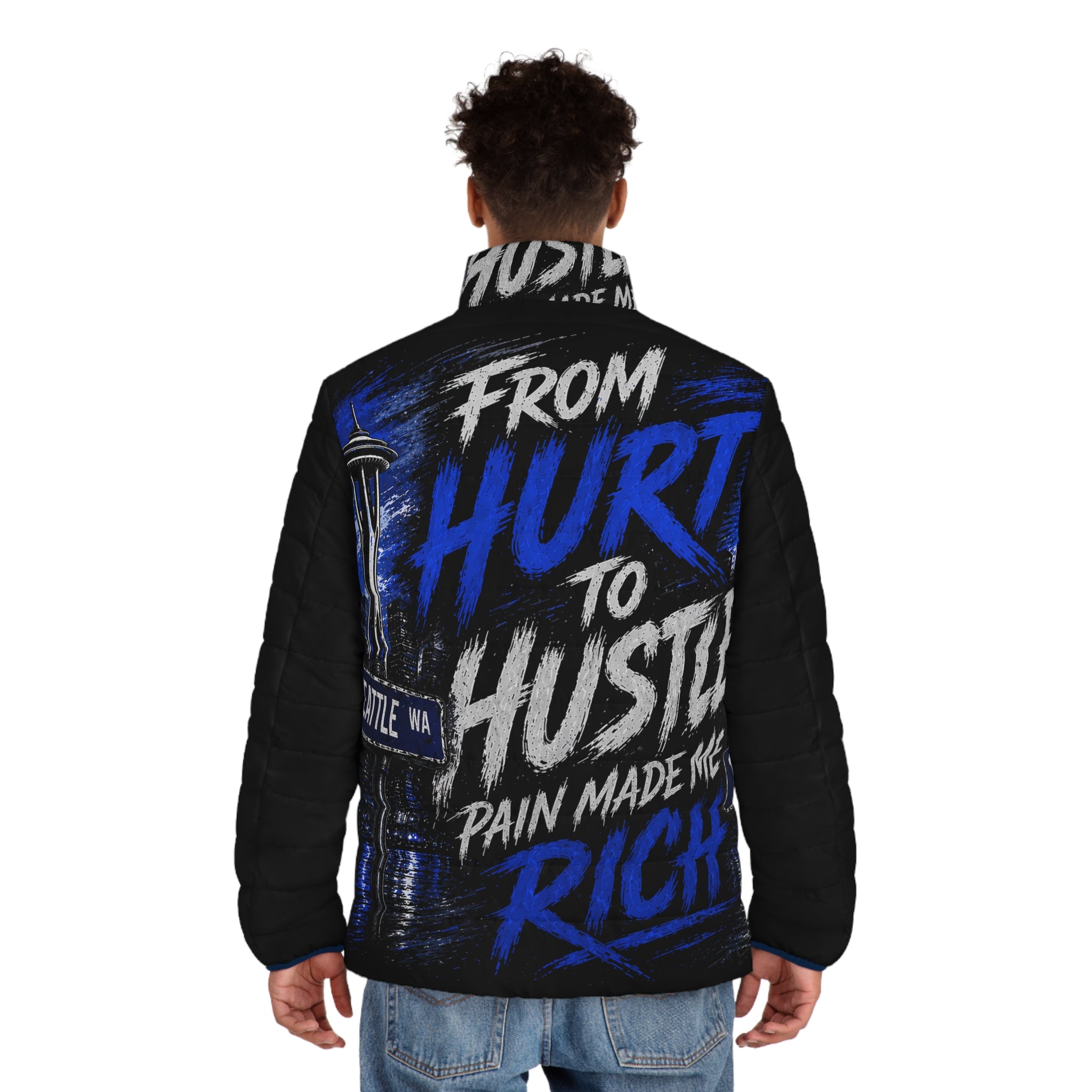 From hurt to hustle Men's Puffer Jacket