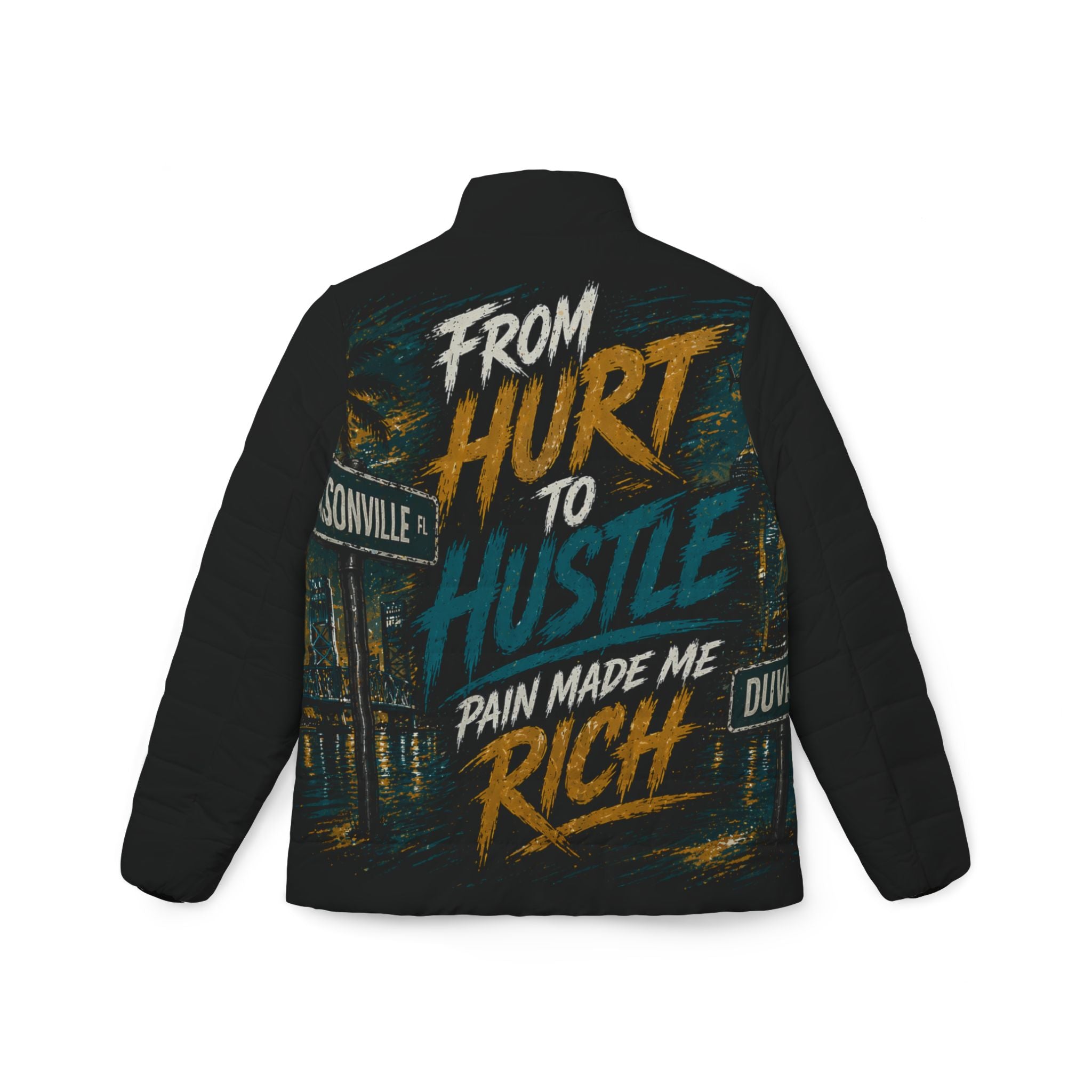 "From Hurt to Hustle, Pain Made Me Rich" Motivational All-Over Print