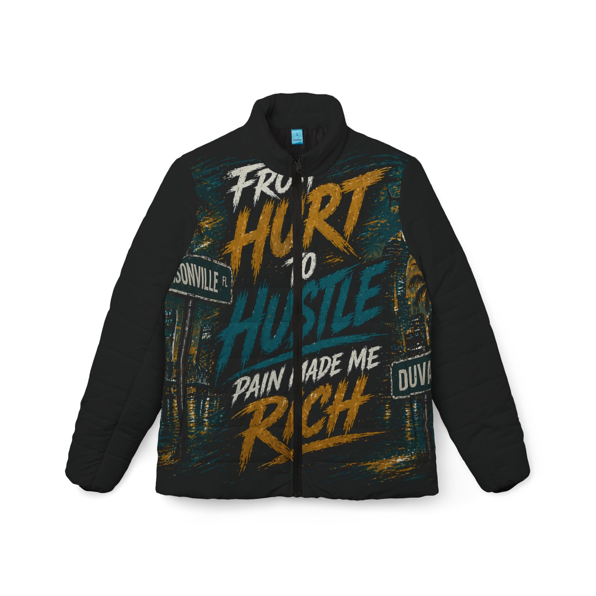 "From Hurt to Hustle, Pain Made Me Rich" Motivational All-Over Print
